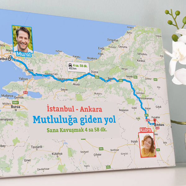 Kişiye Özel Mutluluğa Giden Yol Kanvas Tablo