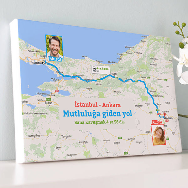 Kişiye Özel Mutluluğa Giden Yol Kanvas Tablo